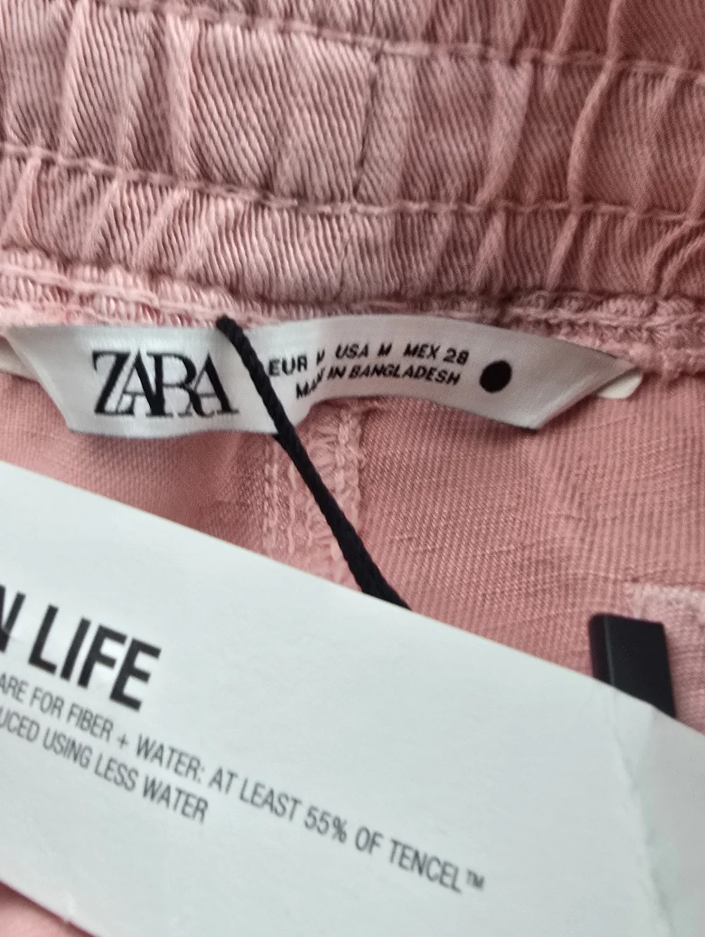 Zara The Raw Hem Trousers Linen Blend
